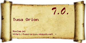 Tusa Orion névjegykártya